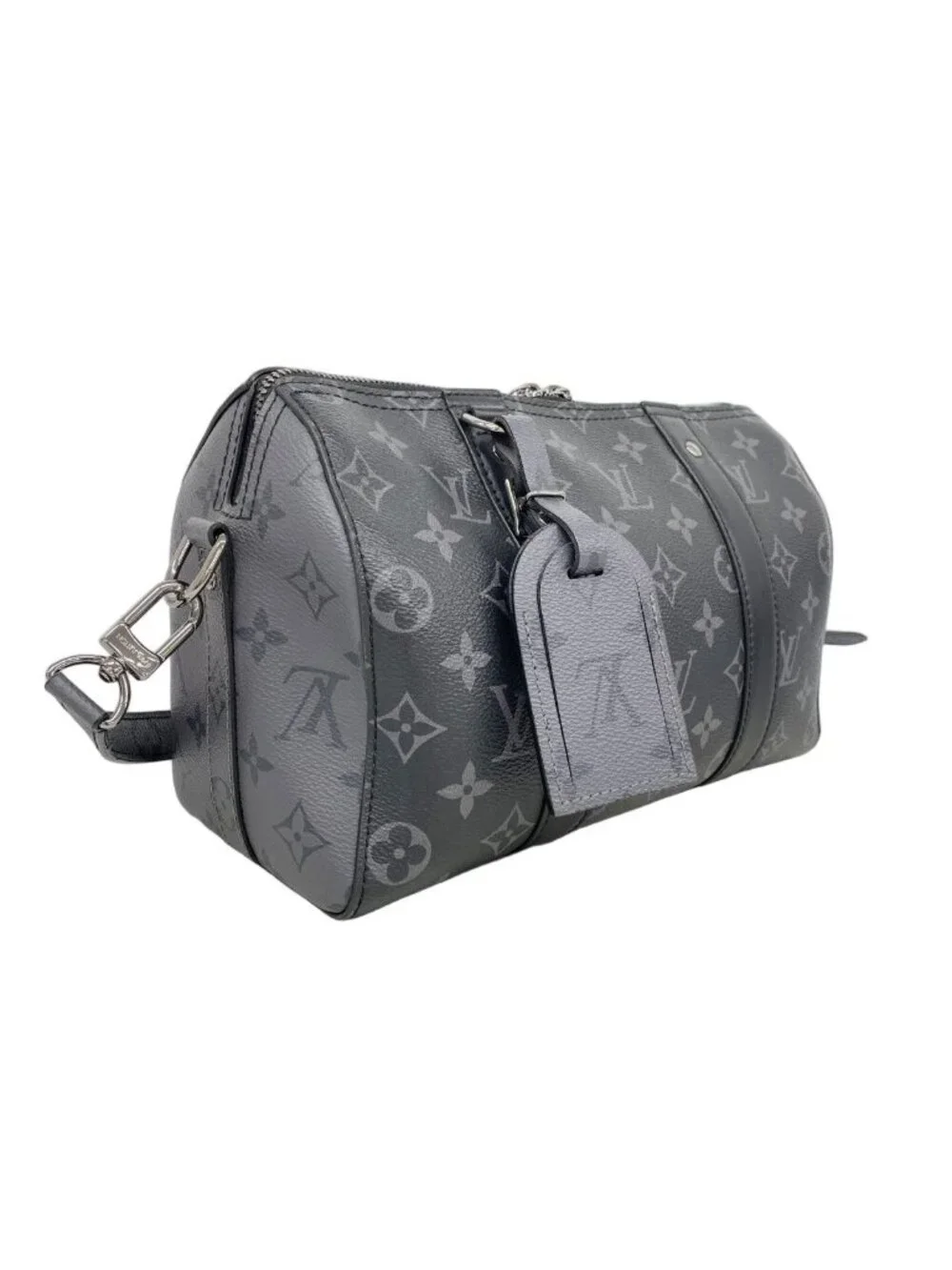 Louis Vuitton Shoulder Bag Monogram Eclipse City Keepall Black Gray